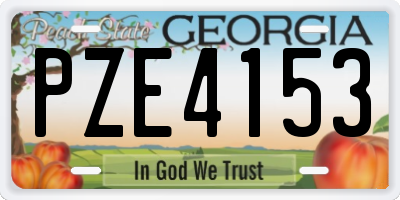 GA license plate PZE4153
