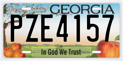 GA license plate PZE4157