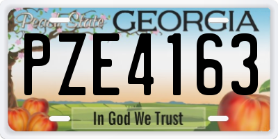 GA license plate PZE4163