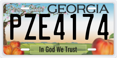 GA license plate PZE4174