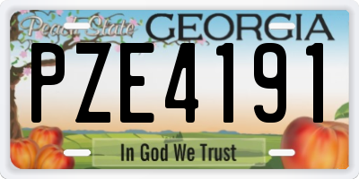GA license plate PZE4191