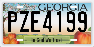 GA license plate PZE4199