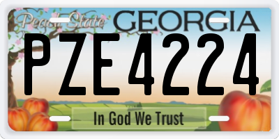 GA license plate PZE4224