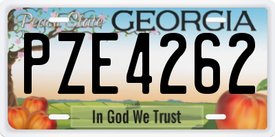 GA license plate PZE4262