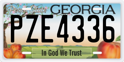 GA license plate PZE4336