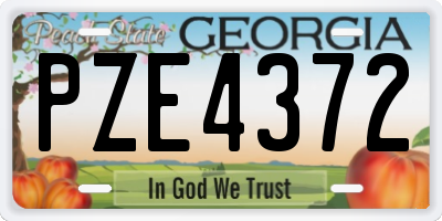 GA license plate PZE4372