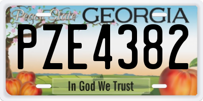 GA license plate PZE4382