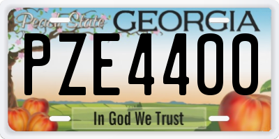 GA license plate PZE4400