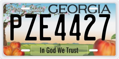 GA license plate PZE4427