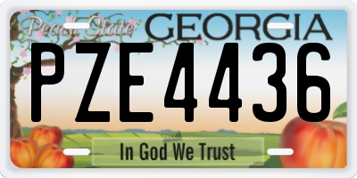 GA license plate PZE4436