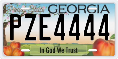 GA license plate PZE4444