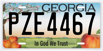 GA license plate PZE4467