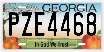 GA license plate PZE4468