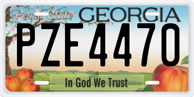 GA license plate PZE4470