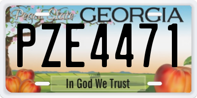 GA license plate PZE4471