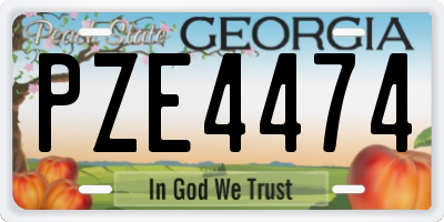 GA license plate PZE4474