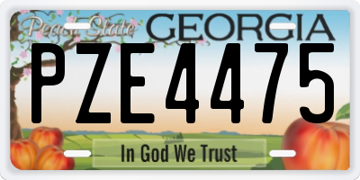 GA license plate PZE4475