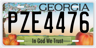 GA license plate PZE4476