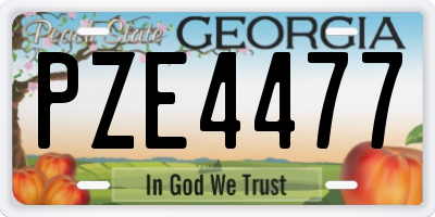 GA license plate PZE4477