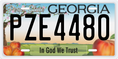 GA license plate PZE4480