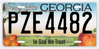 GA license plate PZE4482