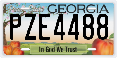 GA license plate PZE4488