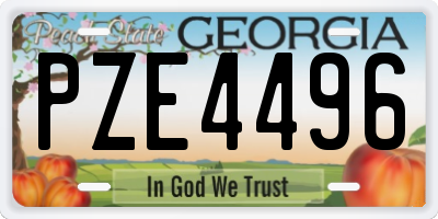GA license plate PZE4496