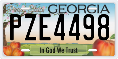 GA license plate PZE4498