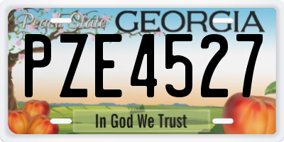 GA license plate PZE4527