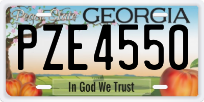 GA license plate PZE4550