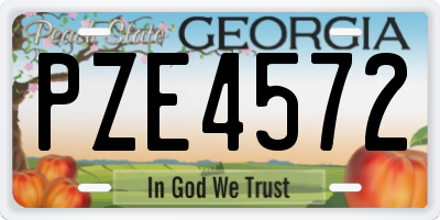 GA license plate PZE4572