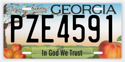 GA license plate PZE4591