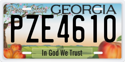 GA license plate PZE4610
