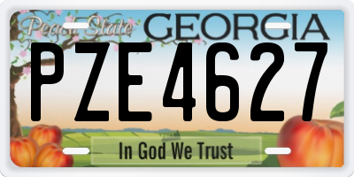 GA license plate PZE4627