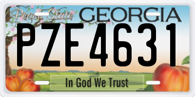 GA license plate PZE4631