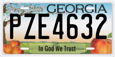 GA license plate PZE4632