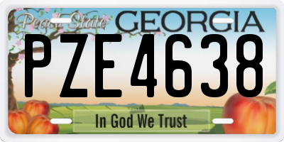 GA license plate PZE4638