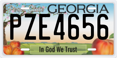 GA license plate PZE4656