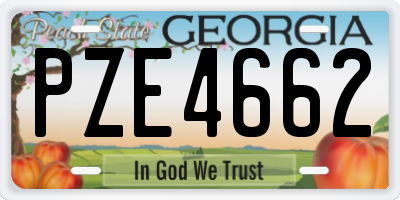 GA license plate PZE4662