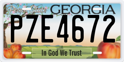GA license plate PZE4672