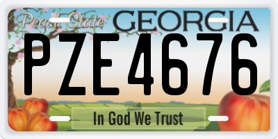 GA license plate PZE4676
