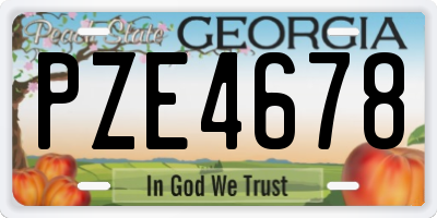 GA license plate PZE4678