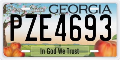 GA license plate PZE4693