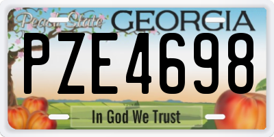GA license plate PZE4698