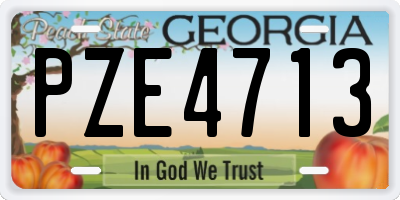 GA license plate PZE4713