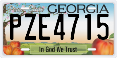 GA license plate PZE4715