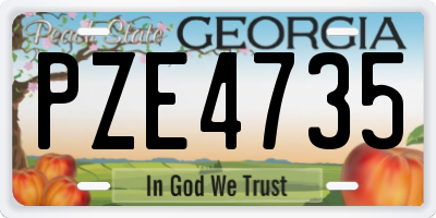 GA license plate PZE4735