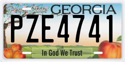 GA license plate PZE4741