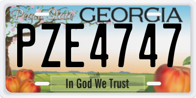 GA license plate PZE4747