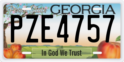 GA license plate PZE4757